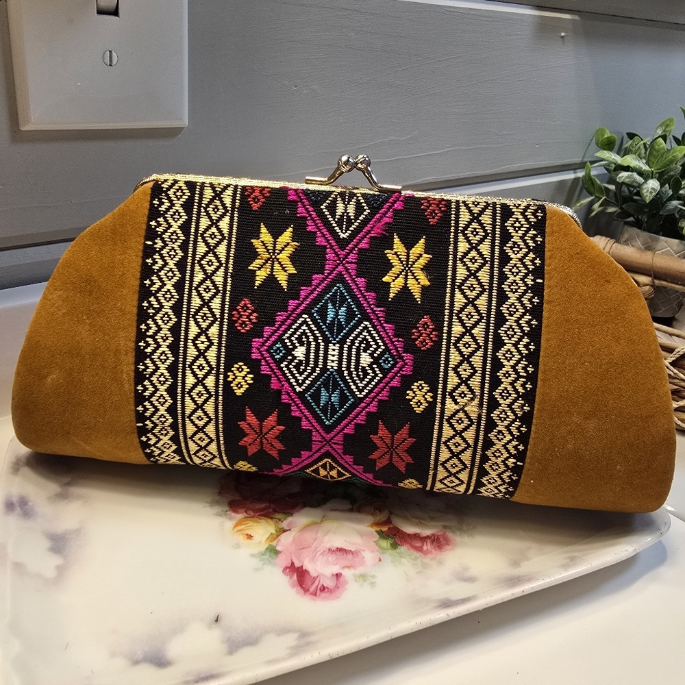 Vintage Embroidered Clutch